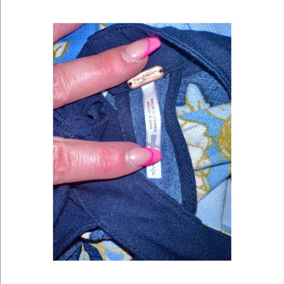 SALE!! Free People Blue Floral Keyhole Tunic Mini Dress. Size Small. SALE!! - Picture 2 of 3